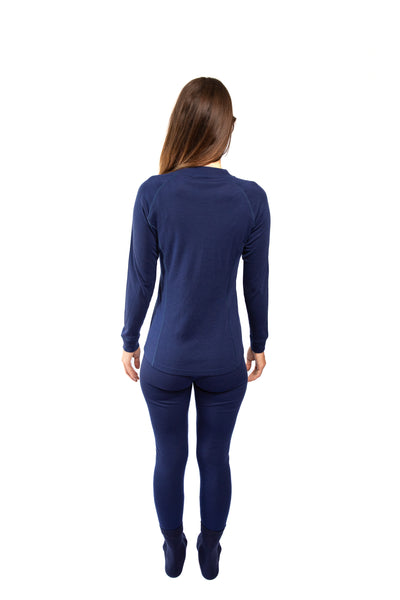 Conjunto Primera Capa Mujer Camiseta + Calzas Azul Marino