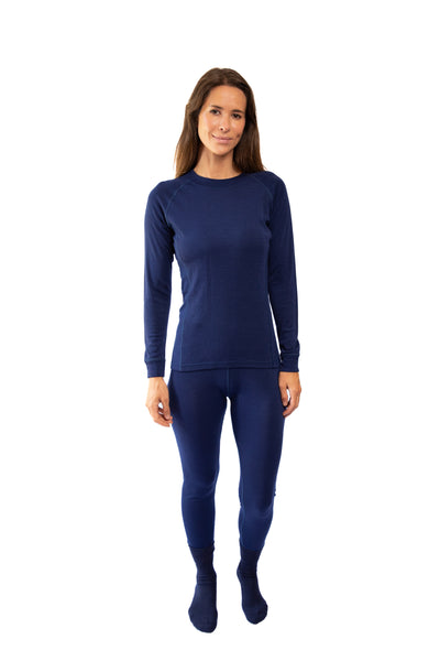 Conjunto Primera Capa Mujer Camiseta + Calzas Azul Marino
