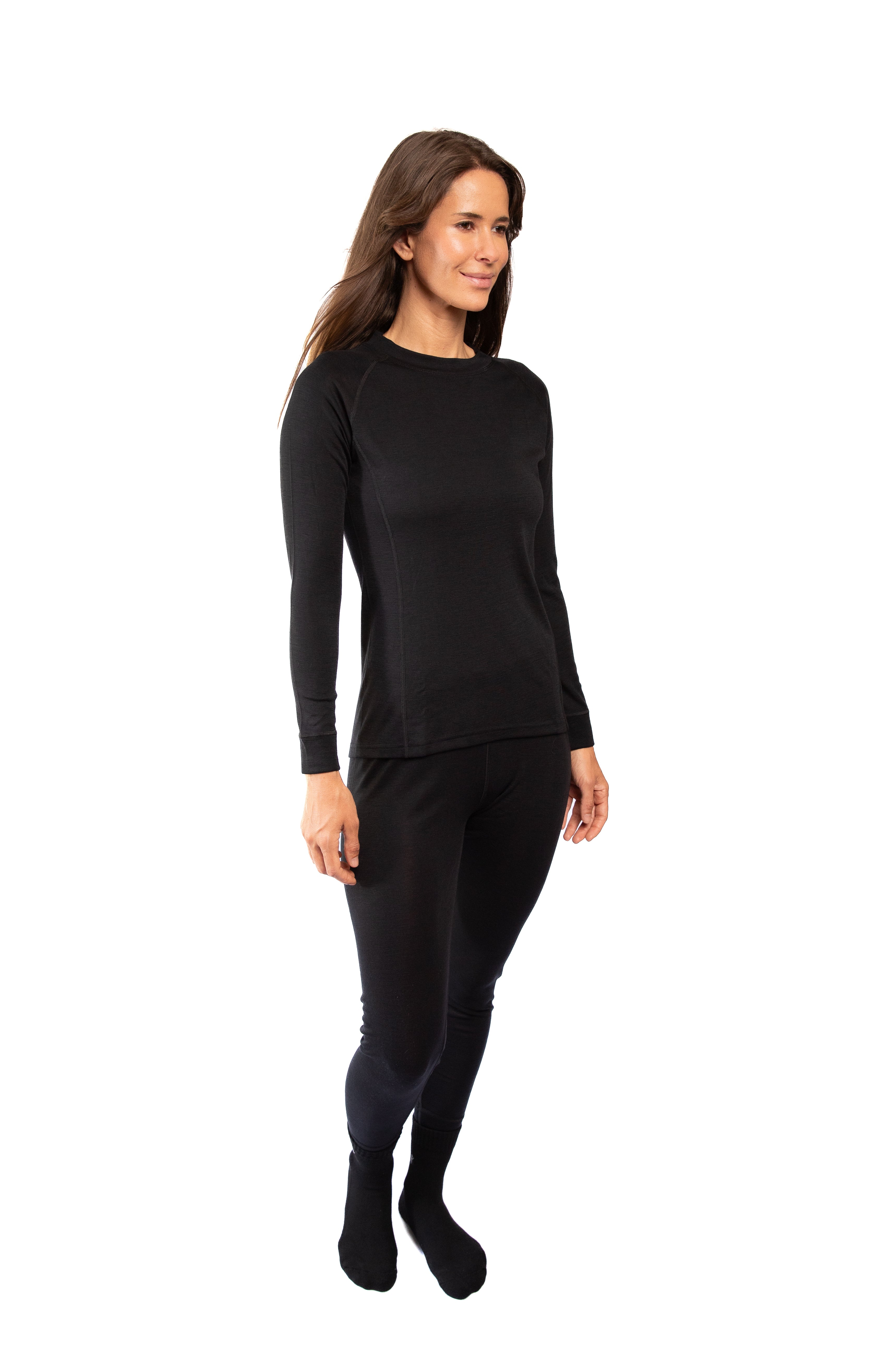 Conjunto Primera Capa Mujer Camiseta + Calzas Negro
