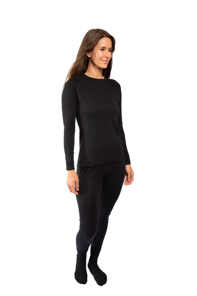 Conjunto Primera Capa Mujer Camiseta + Calzas Negro