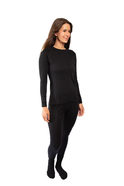 Conjunto Primera Capa Mujer Camiseta + Calzas Negro