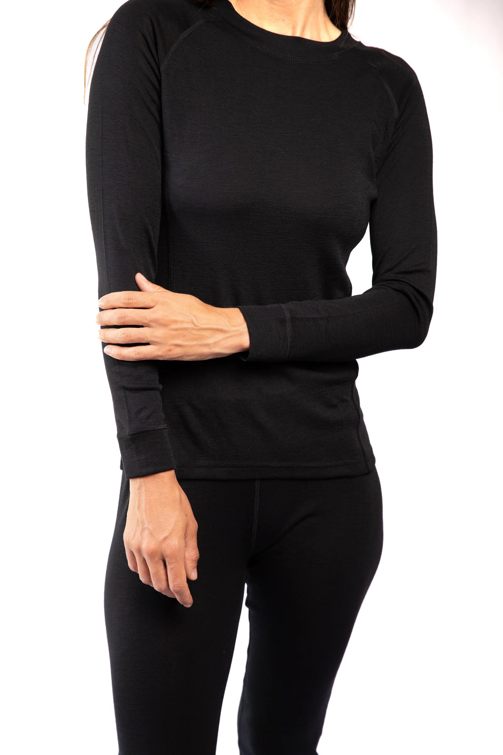 Conjunto Primera Capa Mujer Camiseta + Calzas Negro